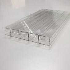 Сотовий полікарбонат POLYPLAST 16 мм 2,1x6 м, прозорий, 3-стінний, двокамерний