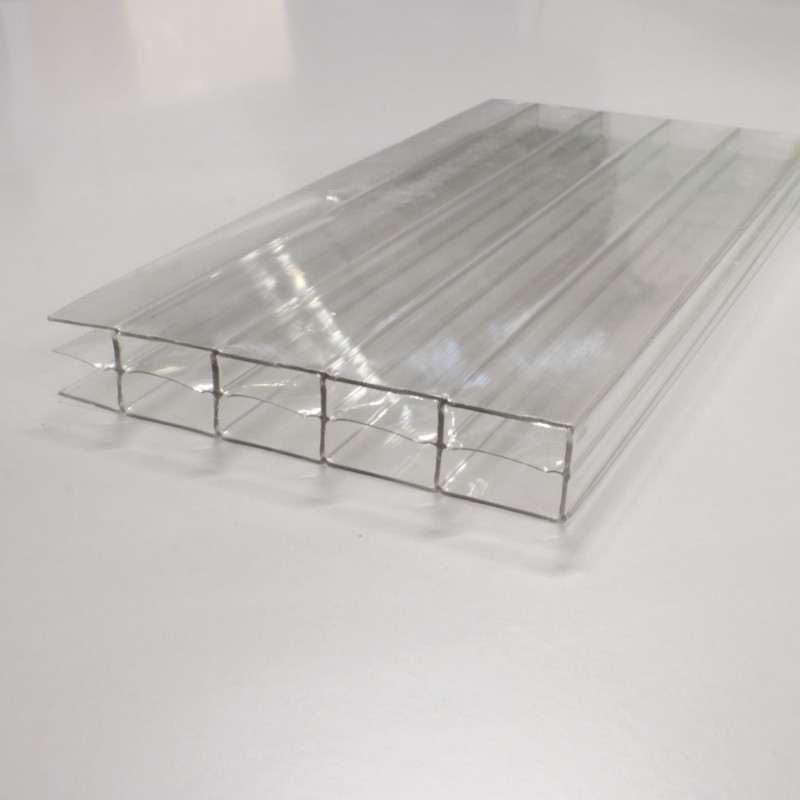 Сотовий полікарбонат POLYPLAST 16 мм 2,1x6 м, прозорий, 3-стінний, двокамерний