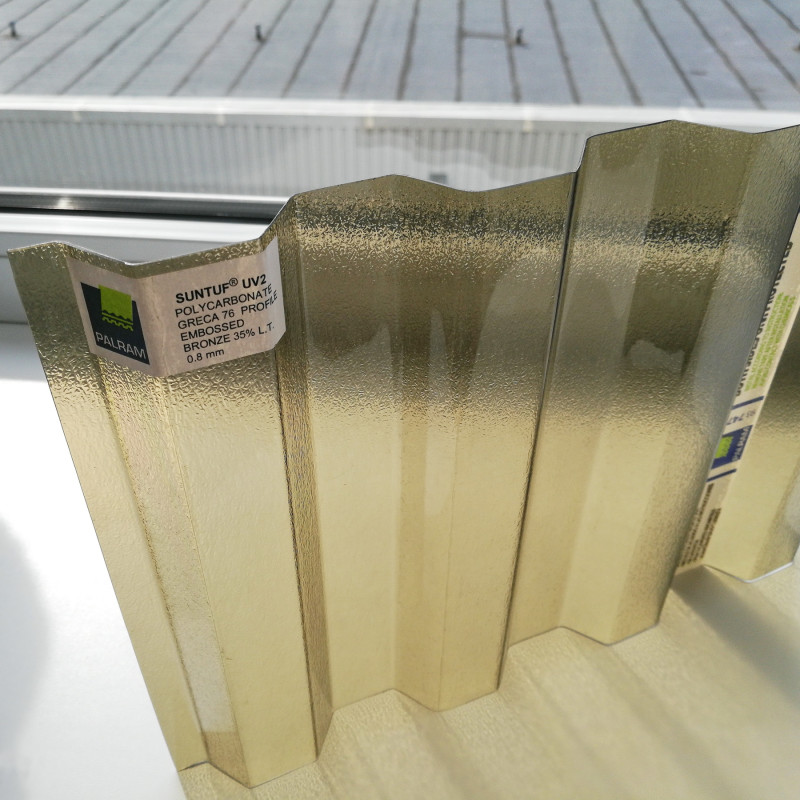 Полікарбонат SUNTUF Embossed 0,8 мм Greca76 Бронза колотий лід 1060x4000 мм