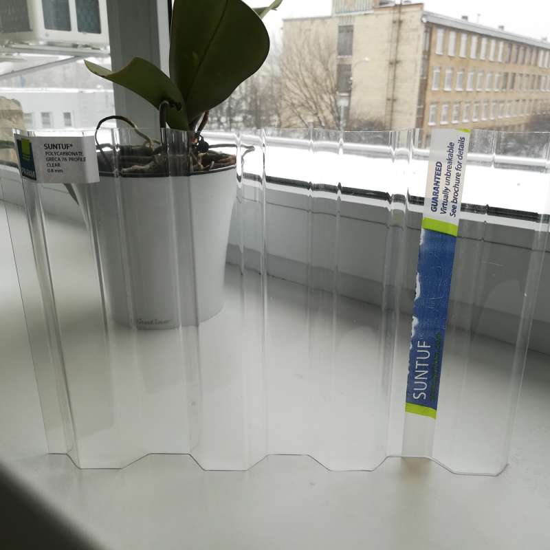 Профільований полікарбонат Suntuf Greca76 0,8 мм Прозорий 1260x2000 мм