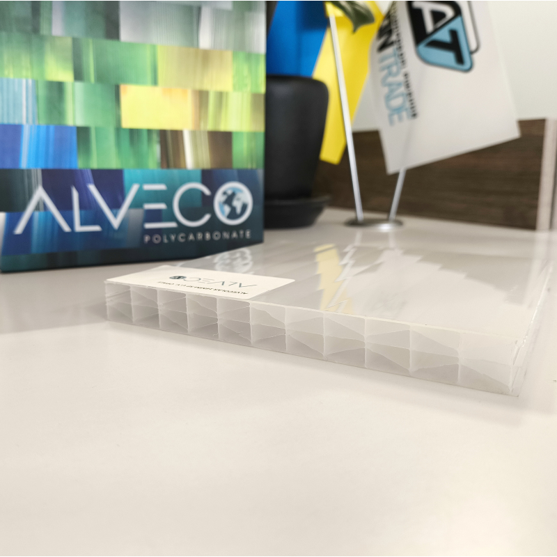 Сотовий полікарбонат 16 мм Alvecolar 2100 x 6000 мм Білий Опал