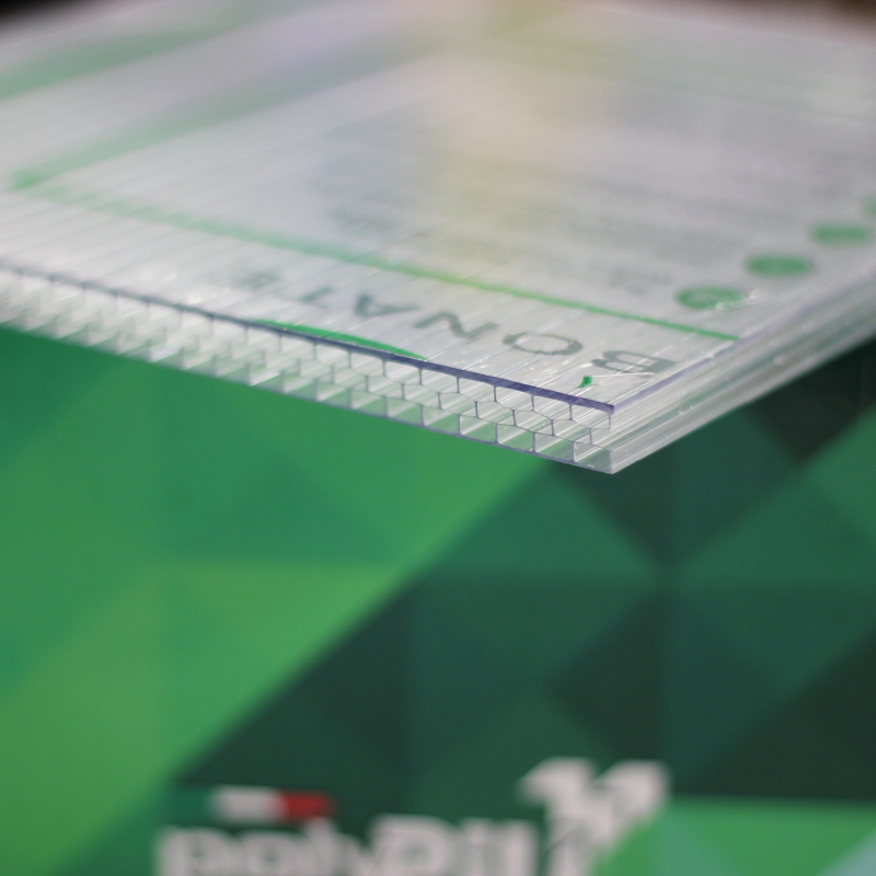 Сотовий полікарбонат CarboPIU Reinforced (ударостійкий, посилений) 10 мм Прозорий