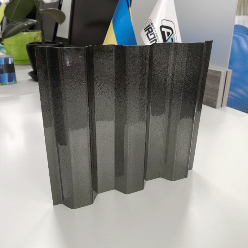 Профільований полікарбонат SUNTUF Embossed 0,8 мм колотий лід Grey (графіт) 1060x5000 мм