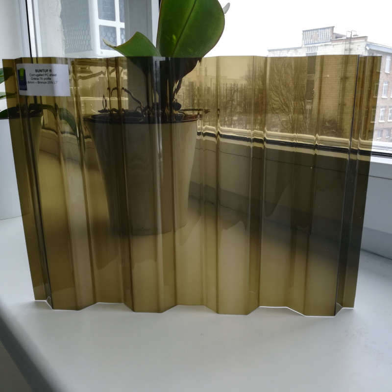 Полікарбонат профільований SUNTUF 0,8 мм Greca76 Бронза 25% 1260x4000 мм