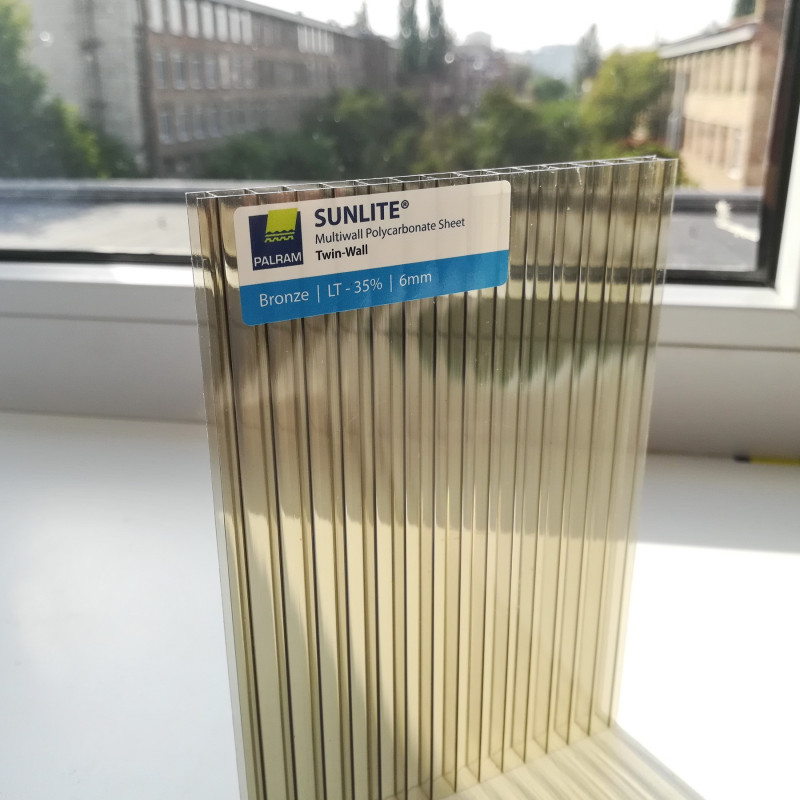 Полікарбонат сотовий SUNLITE 6 мм Бронза 2100x6000 мм